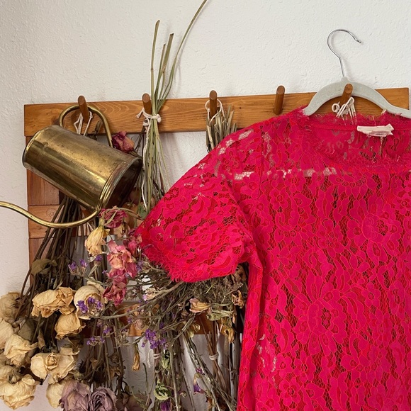 Anthropologie Red Lace Blouse - Picture 2 of 3